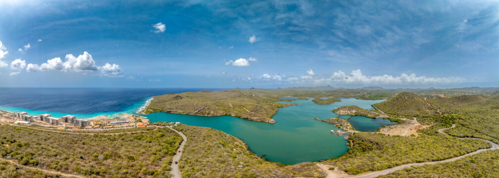 Aerial view of Santa Martha Bay in Curacao