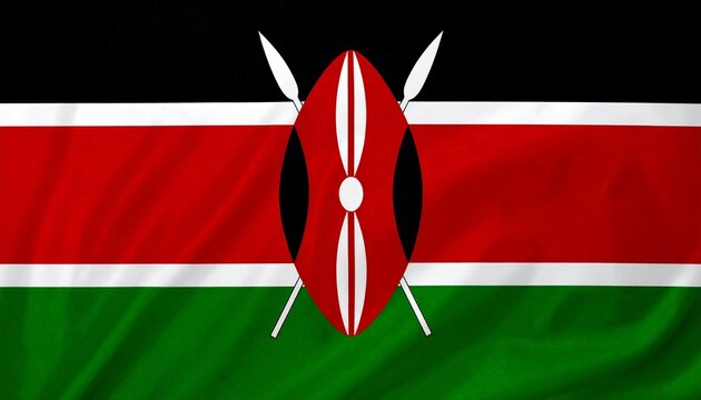 Kenya flag with Maasai shield