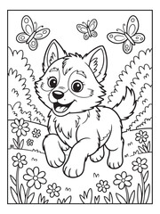 Cute animals with a forest background for kids, teens, and adults. Black and white coloring activity book. © Amazon KDP Expert