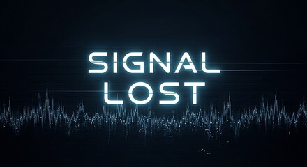 Obraz premium Signal lost message, abstract audio waveform and digital noise, communication failure concept