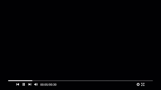 Modern video player progress timeline bar animation on transparent background