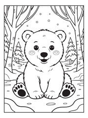 Cute animals with a forest background for kids, teens, and adults. Black and white coloring activity book. © Amazon KDP Expert