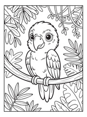 Cute animals with a forest background for kids, teens, and adults. Black and white coloring activity book. © Amazon KDP Expert