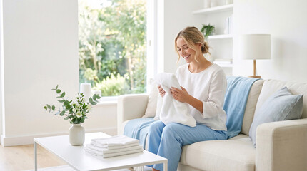 young woman reading a book