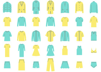 服のアイコンイラストセット3