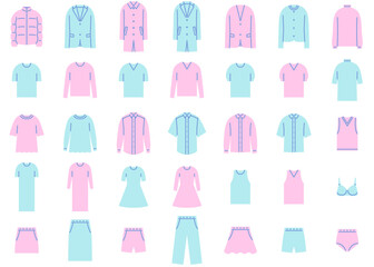 服のアイコンイラストセット2