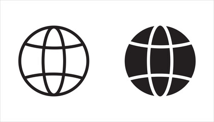 Set of Globe Line Icons with various styles. Editable Stroke. © Musrifnoupal