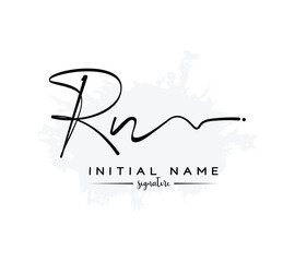 RN R N initial letter handwriting and signature logo
