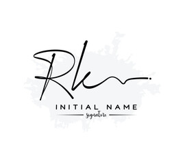 RK R K initial letter handwriting and signature logo