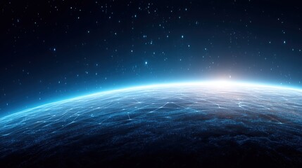 Fototapeta premium Exploring cosmic horizons earth from space digital art astronomical environment aerial view infinite possibilities