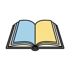 Fototapeta premium Open Book Icon with Colorful Pages on White Background