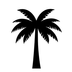 Black palm tree silhouette isolated on transparent background. Tropical palm illustration ideal for beach themes, summer designs, travel graphics, logos, and coastal decorations. © Arun