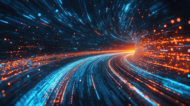Enterprise Digital Transformation Roadmap Concept Background with Modern Digital Technology