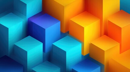 Obraz premium Abstract 3D rendering of colorful geometric shapes in vibrant shades