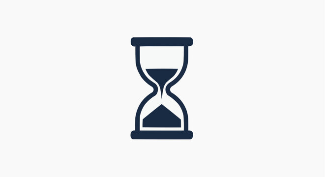 Hourglass Timer Icon Symbol for Time Passing, Countdown and Deadline Concept, Sand Clock Illustration for Time Management, Patience and Productivity, Minimal Vector Graphic for Web and App Design