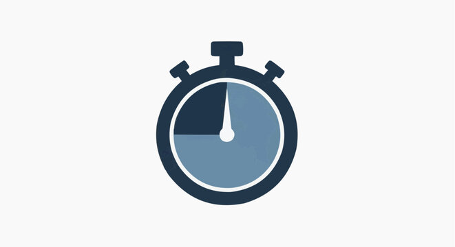 Stopwatch Timer Icon Symbol for Time Measurement, Countdown and Speed Test Concept, Sport Training Timer, Deadline and Productivity Tool, Minimal Vector Graphic for Web and App Design