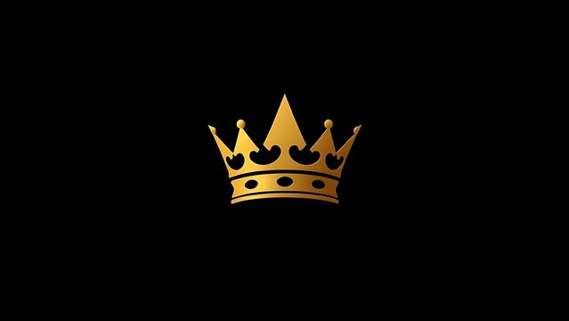 couter. Massive golden crown icon centered on a pure black background. event programs, museum guides, designed for cultural heritage projects and event programs, elevates cultural identity.