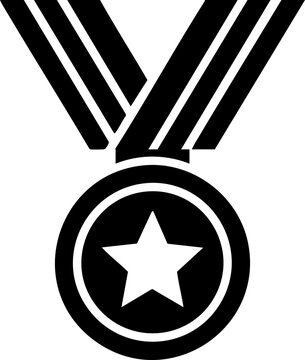Winner medal with star icon