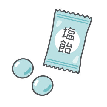 塩飴・塩分チャージキャンディのイラスト（熱中症・暑さ対策グッズ）