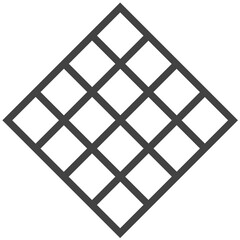 Charcoal Minimalist Symmetrical Diamond Grid Pattern Representing Structure and Connectivity Concept Isolated on Transparent PNG
