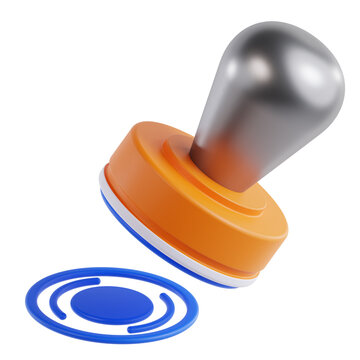rubber stamp on white
