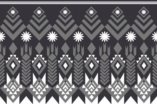 "Seamless ethnic geometric pattern background. Traditional tribal textile design with ornamental diamond shapes and folk art elements. Vector illustration for fabric, wallpaper, wrapping paper, or fas