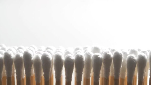 Cotton swabs close up.