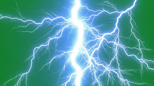 Energetic Discharge with lightning flash green screen background distortion, overlay, glitch, static noise, scan lines on black background, 4k animated video loop