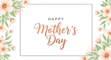 Obraz premium Happy mother's day floral greeting card