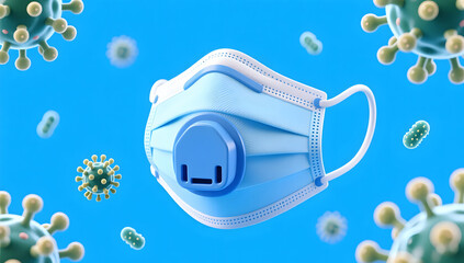 Fototapeta premium Respiratory protection during allergy season for health