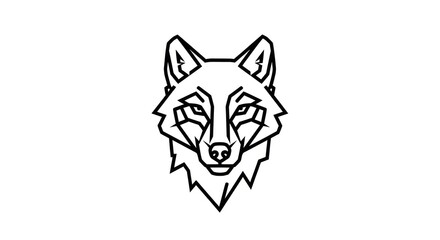 Obraz premium Geometric Wolf Head Line Art - Modern Minimalist Animal Icon