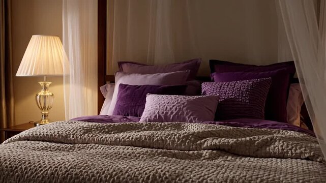 Cozy bedroom with canopy bed.