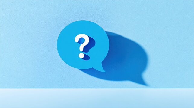 confusion. A question mark in a speech bubble with clean modern design on a minimalist background. pitch deck slides, case study pages, designed for brand storytelling and e-commerce strategy.