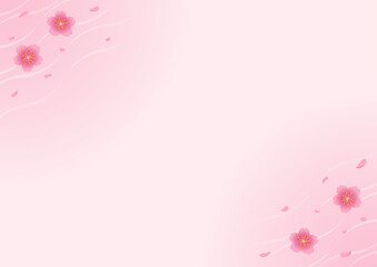 桜の花吹雪のフレームイラスト_ピンク
