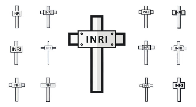 Christian Cross Symbol INRI Illustration.