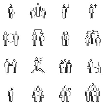people icon line logo vector ,person,team, group,meeting,employee
