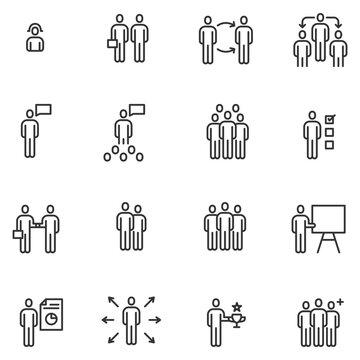 people icon line logo vector ,employee, group,meeting,person,team