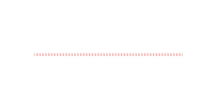Simple Red Dashed Line Isolated on Transparent Background