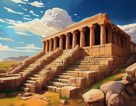 assyrian civilisation ruins of ancient temple