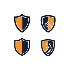 Fototapeta premium Shield Icons Set vector illustration
