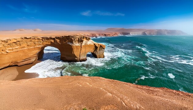 arch at paracas national reserve peru square