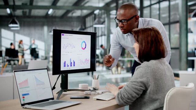 Analyzing Data And Statistics On Computer Dashboard