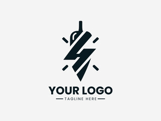 Obraz premium Lightning Bolt Pepper Modern Spicy black vector logo ilustrasi white background