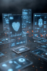 Digital health ecosystem with wearable devices sensors and cloud analytics connected healthcare concept