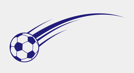 Blue Soccer Ball in Motion Illustration.