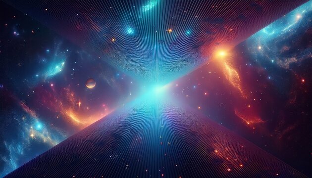 futuristic space background with stars and nebula 3d rendering