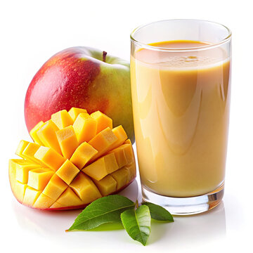 glass of mongo juice and apple