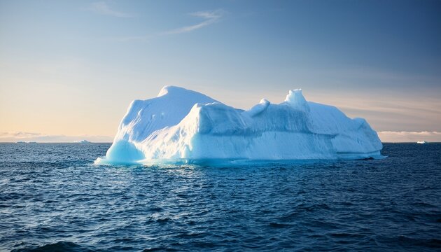 large iceberg floating in the ocean viewed from close range emphasizing natural formations and ice preservation