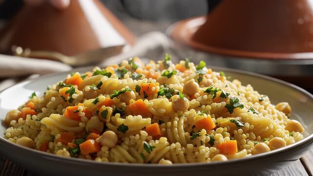 Delicious Couscous Dish with Vegetables.