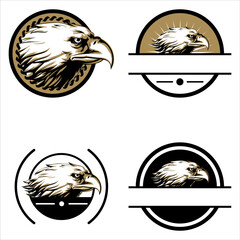 Badge Circular Hawk Head Military Patches